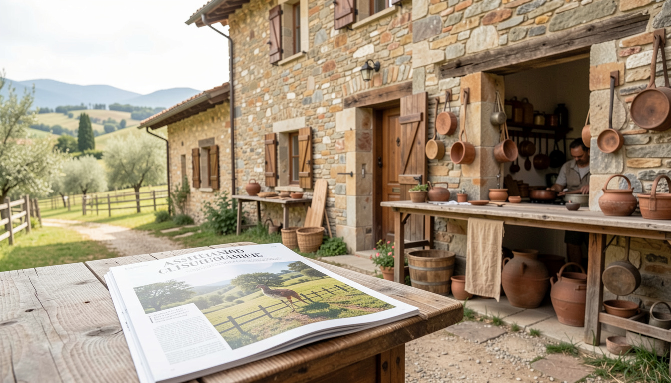 Oliveto terrazzato in Umbria con filari ordinati e borgo medievale visibile in lontananza.